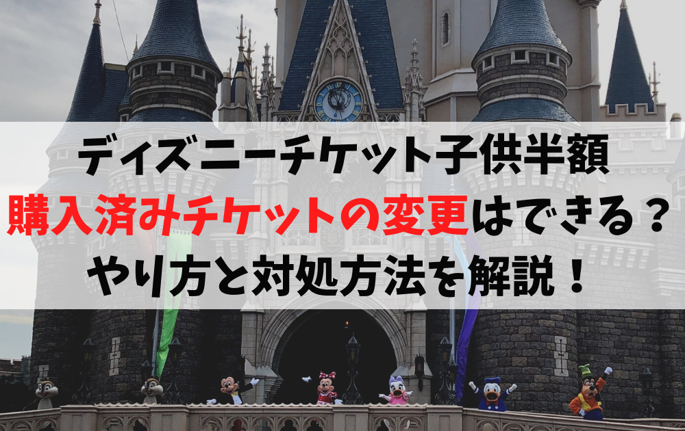 ディズニーチケット子供半額購入済みの変更は やり方や対応を調査